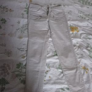 Zara beige skinny jeans w/ zips